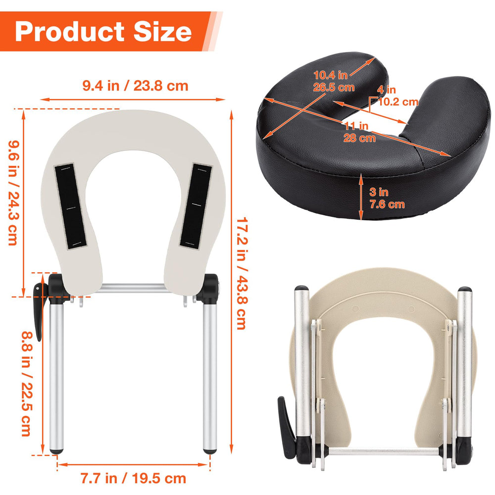 Udefineit massage table headrest setup shows stable headrest alignment