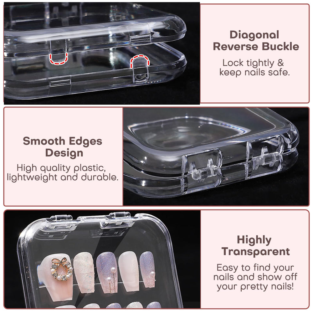 Udefineit pink acrylic nail box adds color while organizing false nails