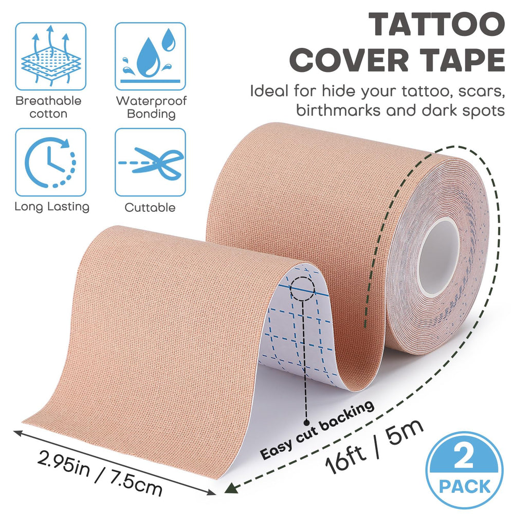 Udefineit tattoo cover-up tape cut-to-shape demonstrates precise coverage for tattoos and scars