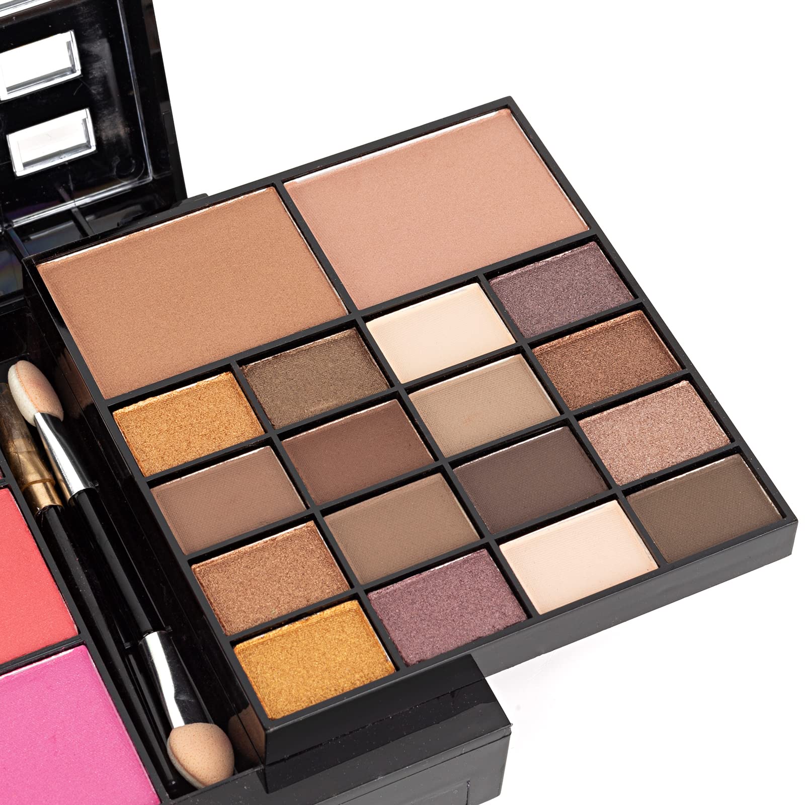 UDUOLER All In One Makeup Kit brushes and mirror image emphasizes quality and portability