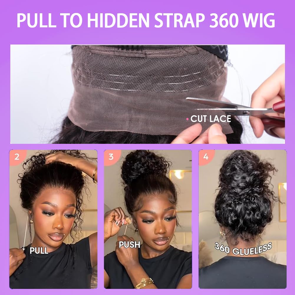 UJDZLNC 360 HD lace front with transparent lace for natural melt.