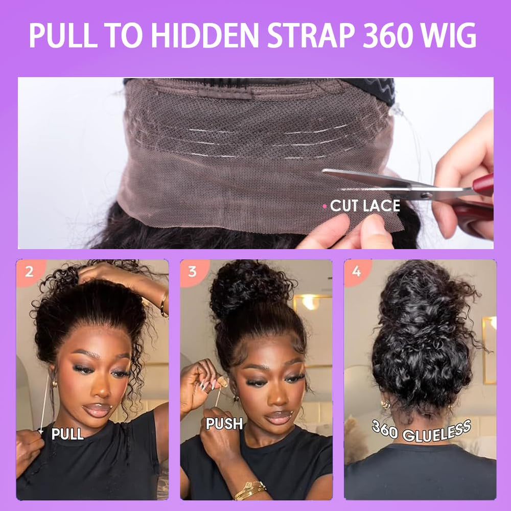 UJDZLNC 360 HD lace front with transparent lace for natural melt.