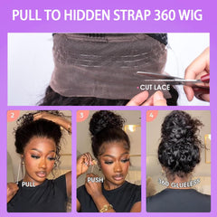 UJDZLNC 360 HD lace front with transparent lace for natural melt.