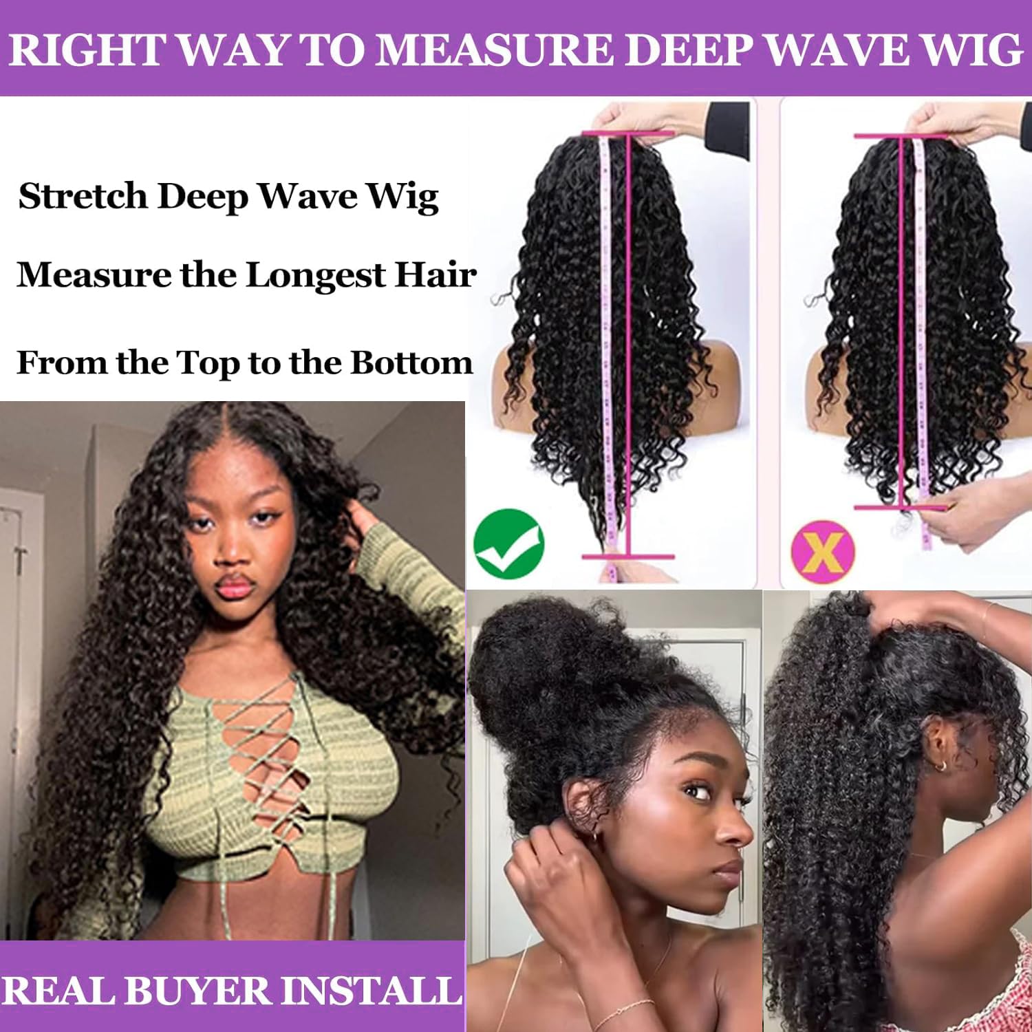 UJDZLNC 360 deep wave wig in 28-inch Brazilian virgin hair.