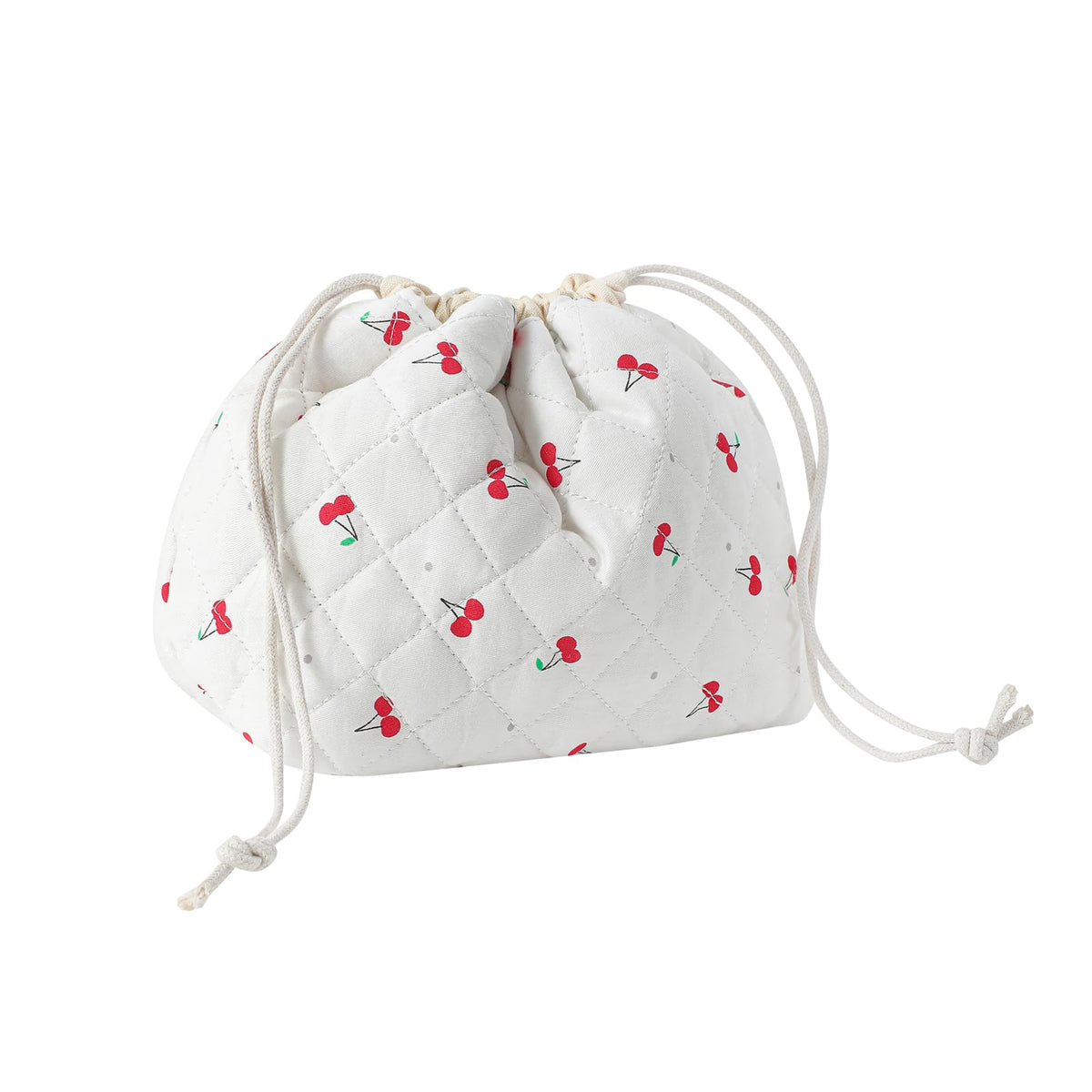 uekeboag Coquette floral cotton makeup bag open shows canvas lining for easy access
