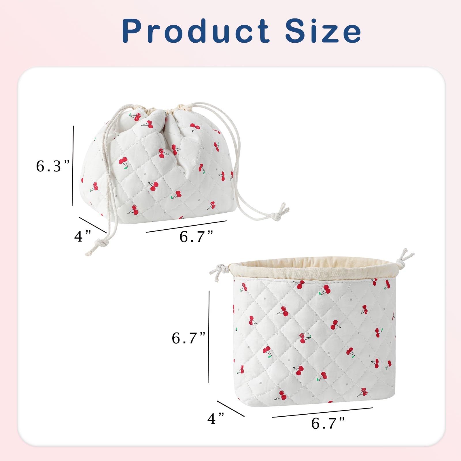 uekeboag Coquette floral drawstring closure keeps contents secure during travel