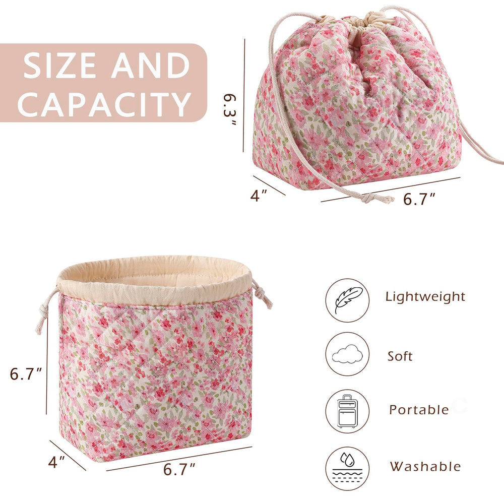 uekeboag cotton fabric makeup bag with soft touch and easy care