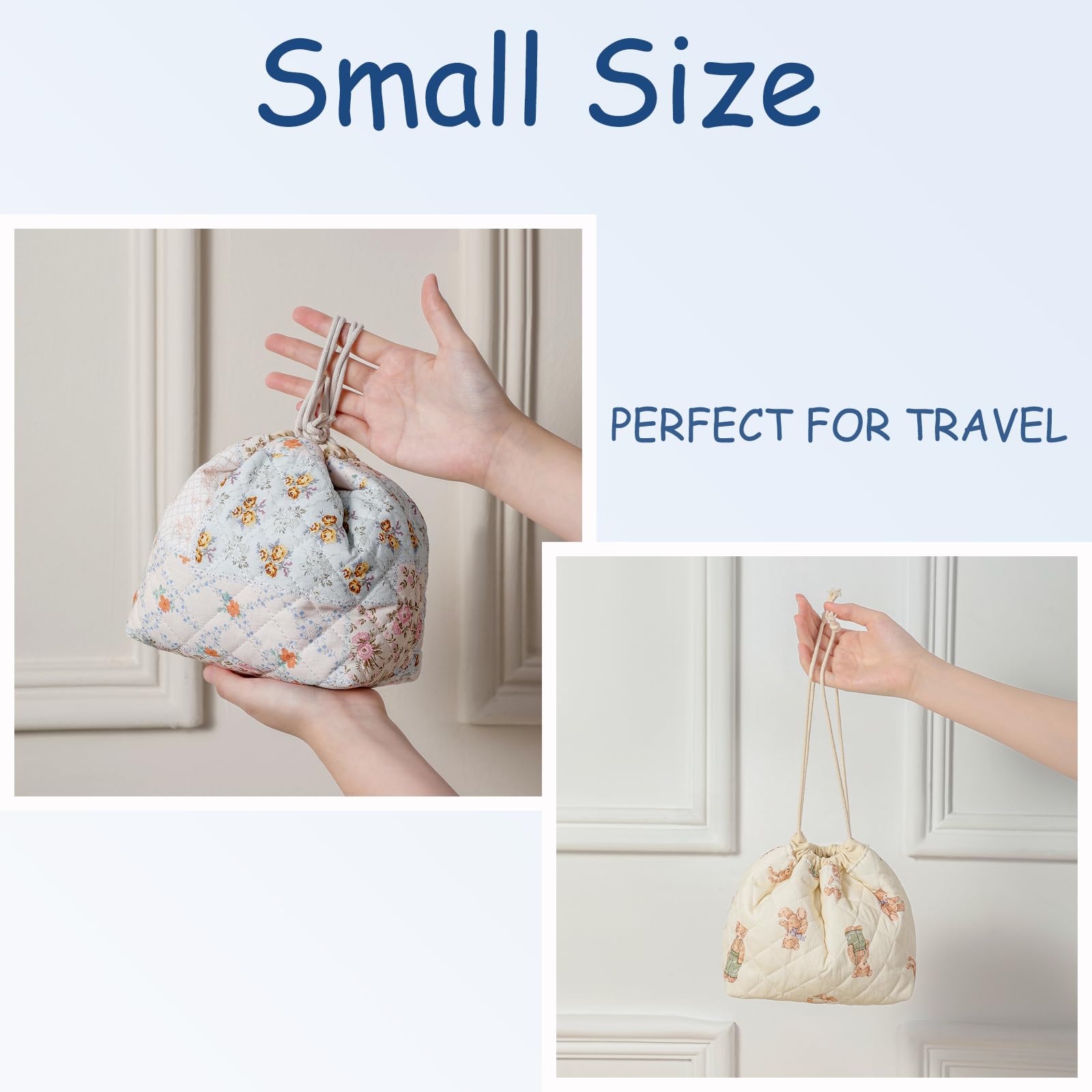 uekeboag canvas-lined interior detail highlighting durable interior of the makeup bag