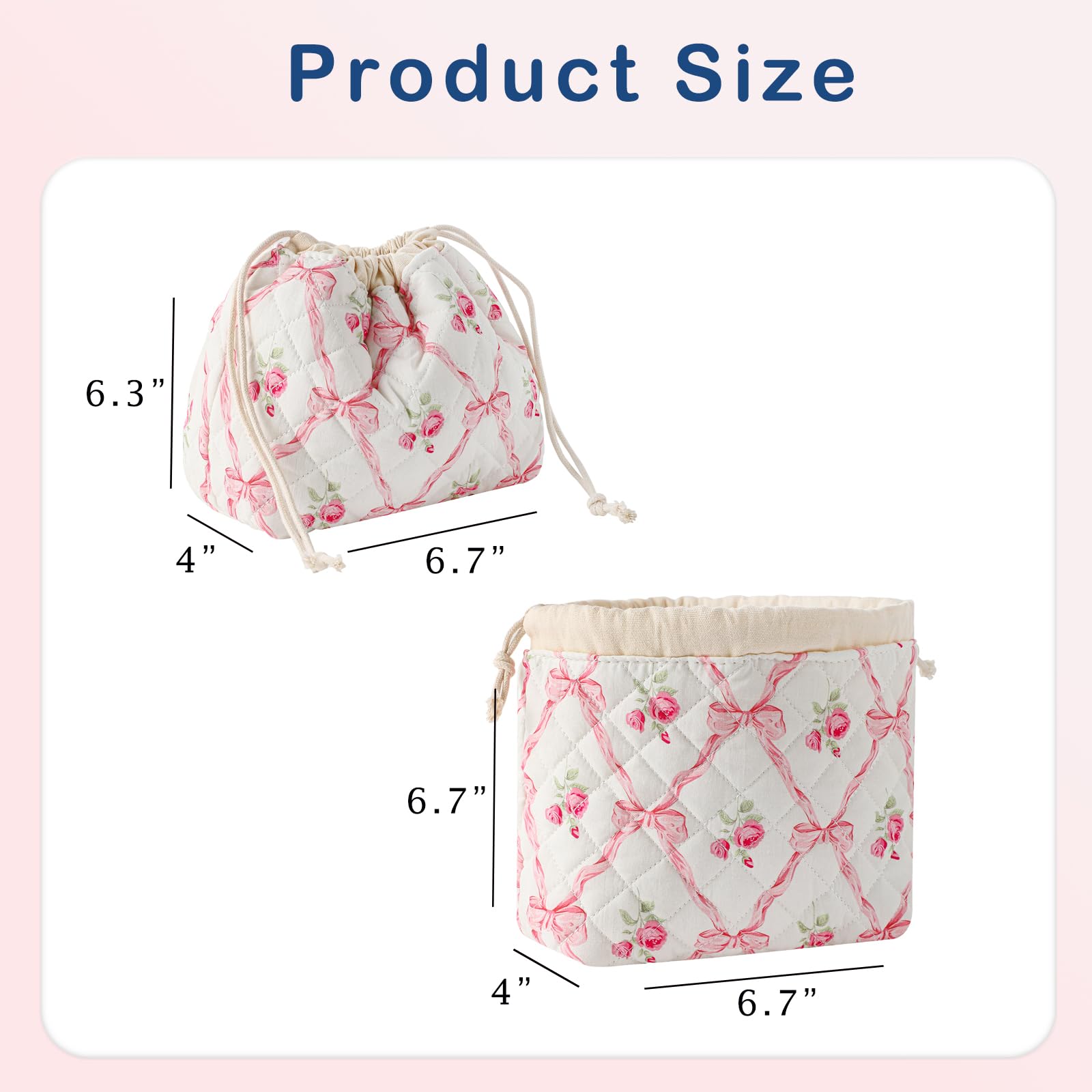 uekeboag drawstring-top cute travel bag open showing accessible storage.