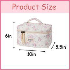 uekeboag floral cotton cosmetic bag close-up floral pattern enhances style