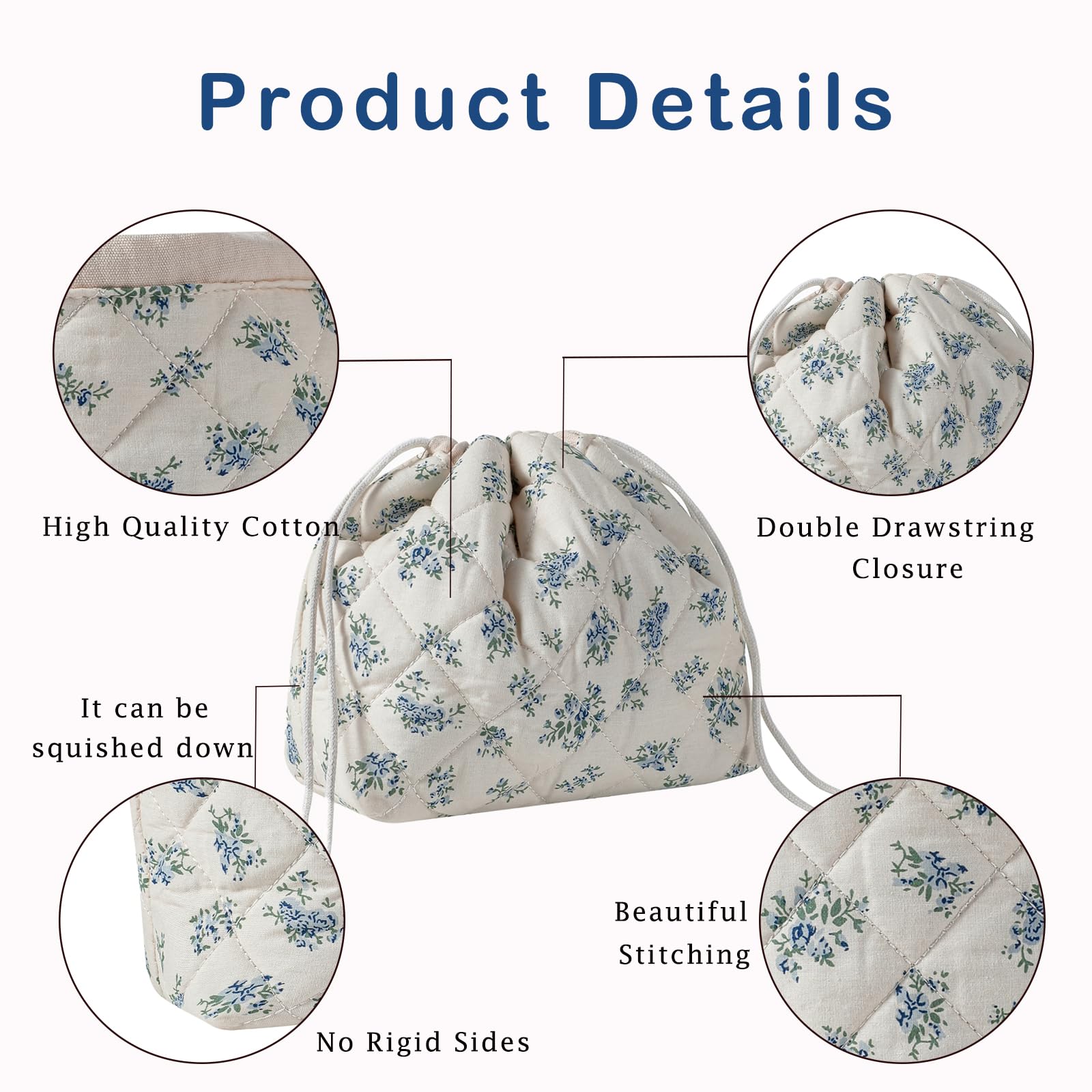 uekeboag floral pattern detail ideal gift-ready cosmetic bag
