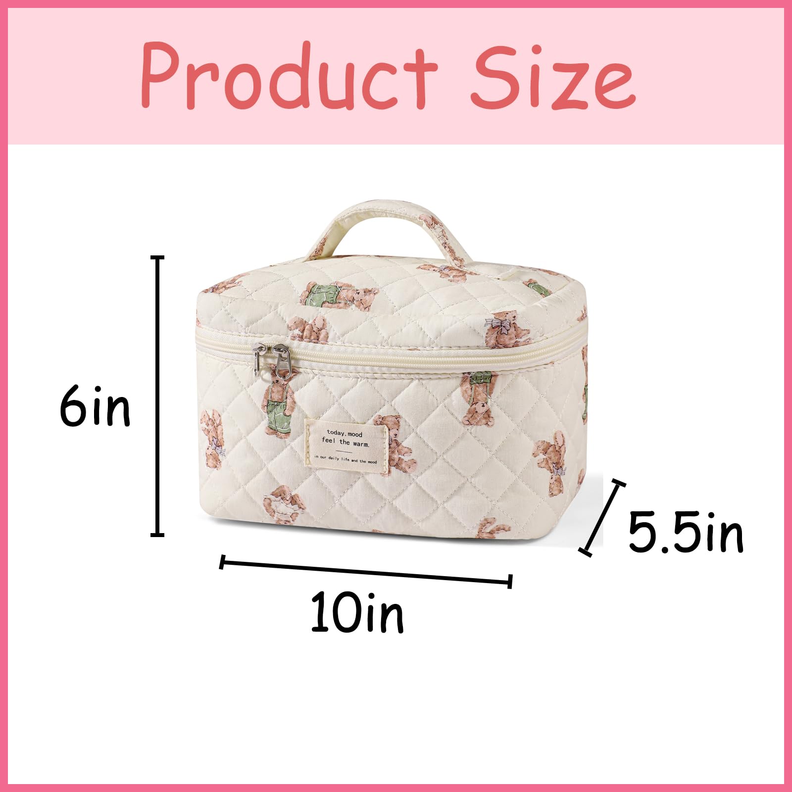 uekeboag floral-pattern fabric detail highlighting soft-touch quilted texture for stylish storage.