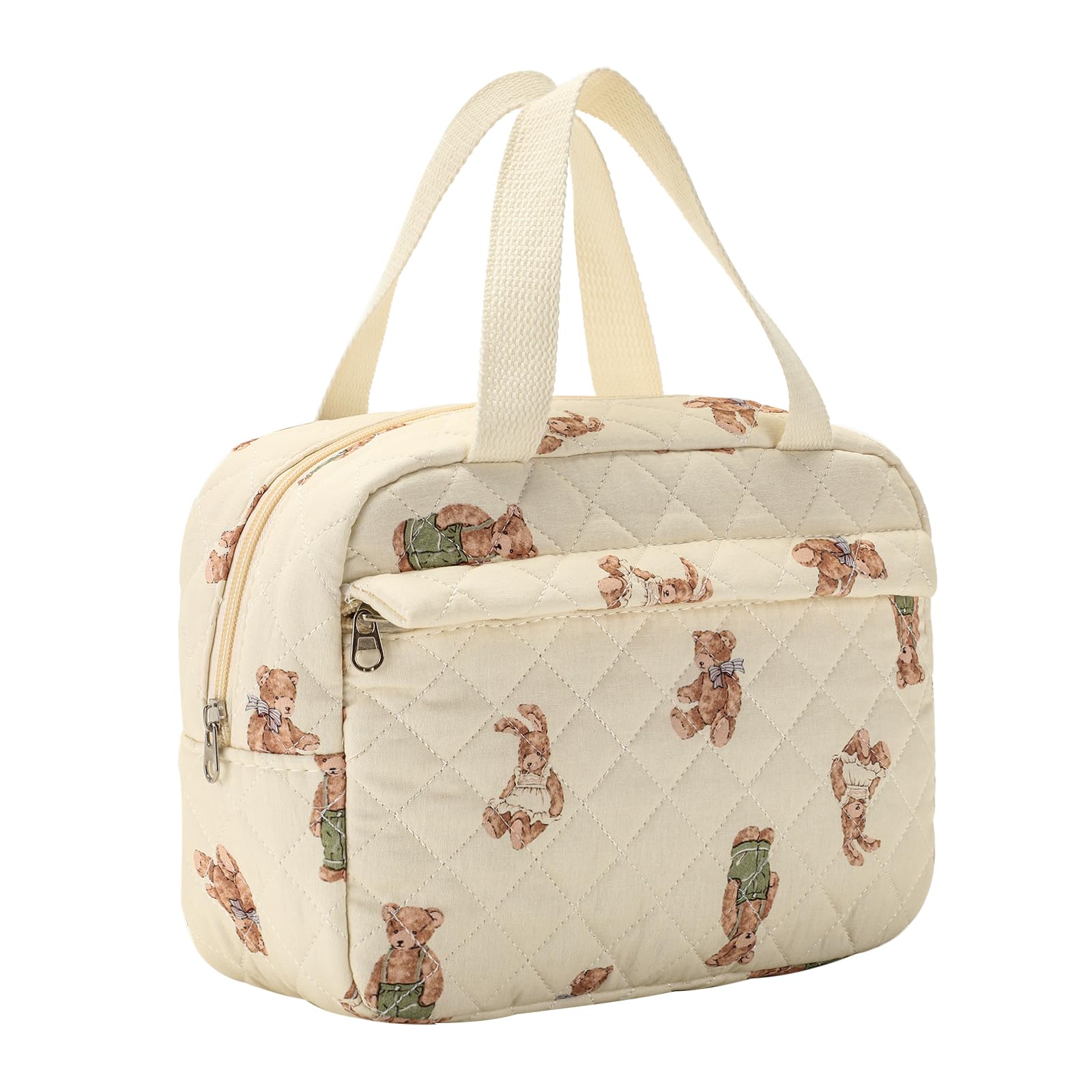 uekeboag large quilted makeup bag front pocket for quick touch-ups on the go