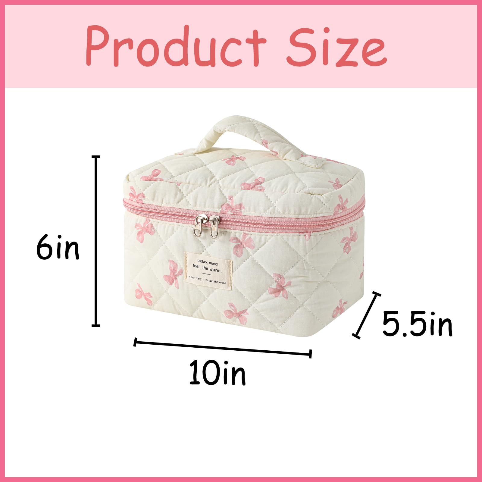 uekeboag large travel makeup bag fabric texture reveals reinforced stitching for durable trips.