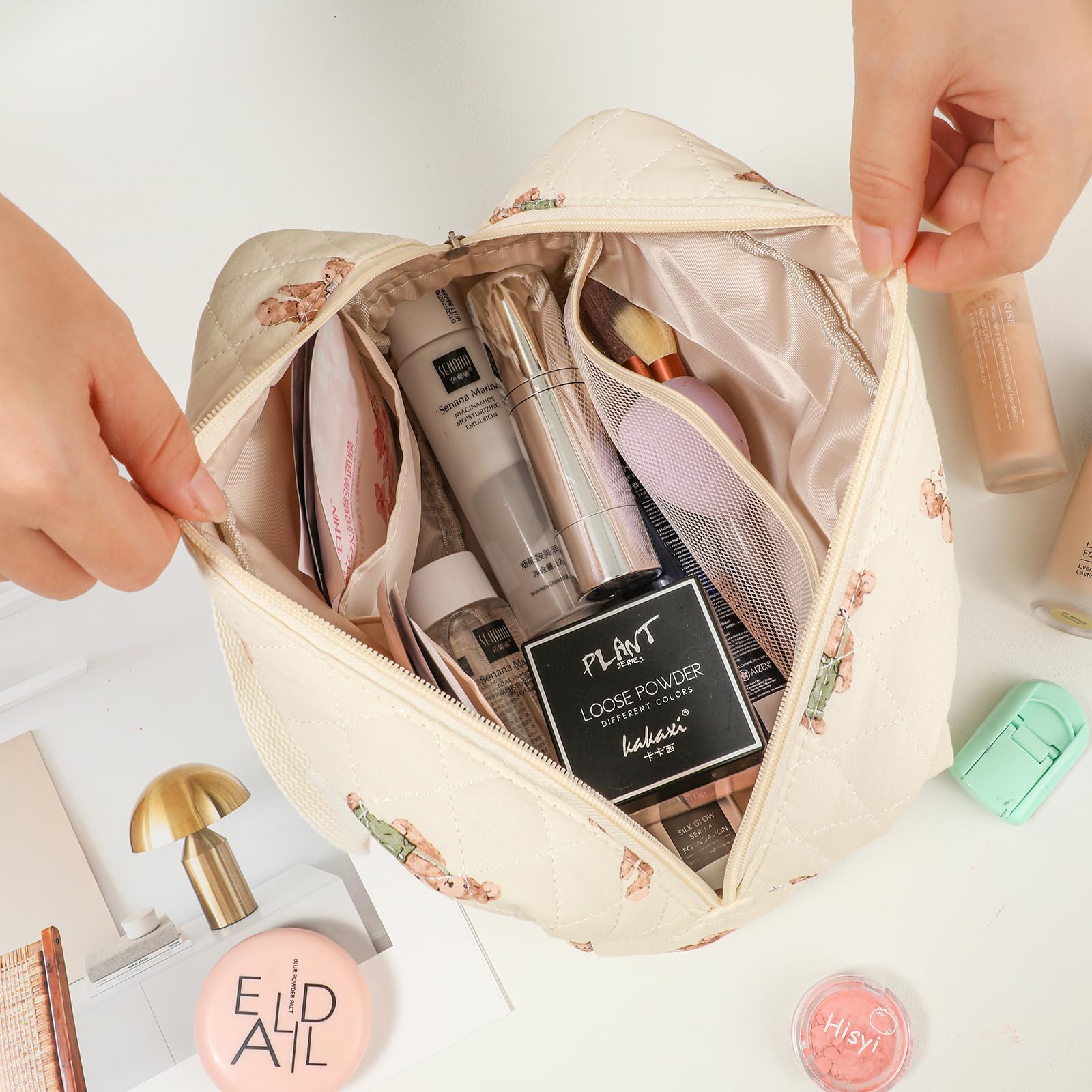 uekeboag lightweight durable makeup bag easy to pack in any luggage