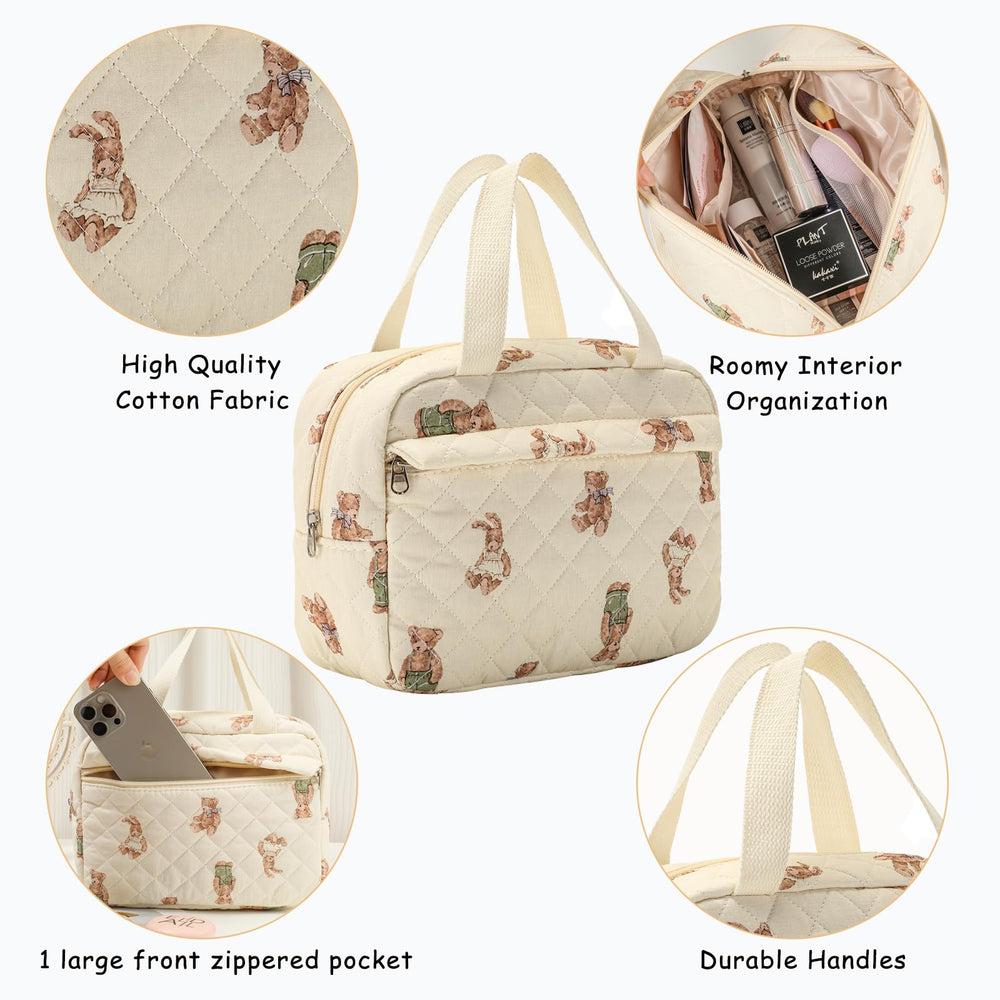 uekeboag travel cosmetic bag with top handle for easy carrying