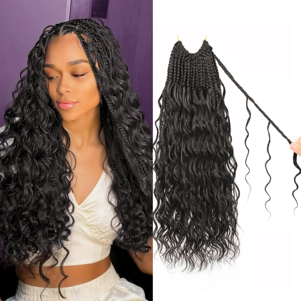 UENOKIPS Goddess Box Braids 14in close-up texture for natural-looking protection