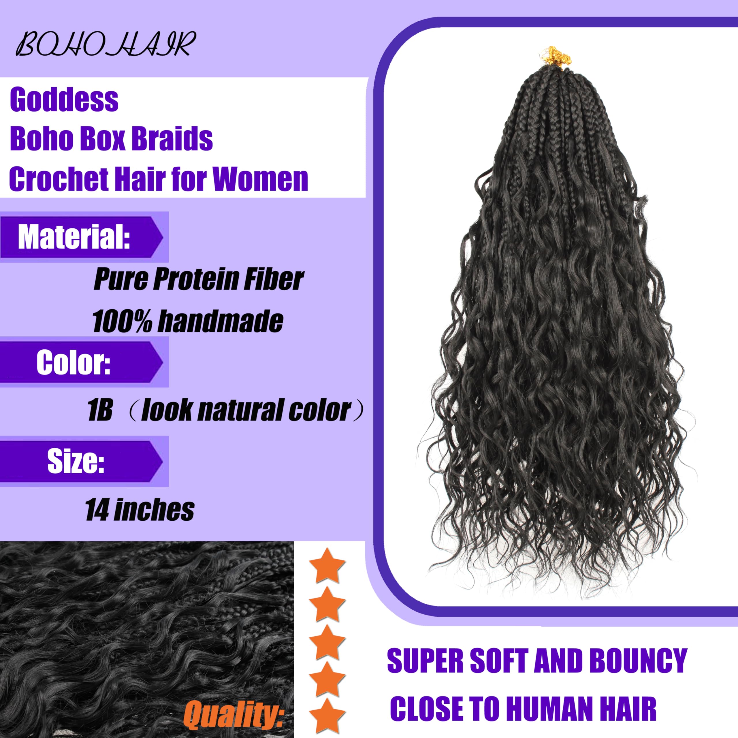 UENOKIPS Goddess Box Braids 14in natural look with outfits