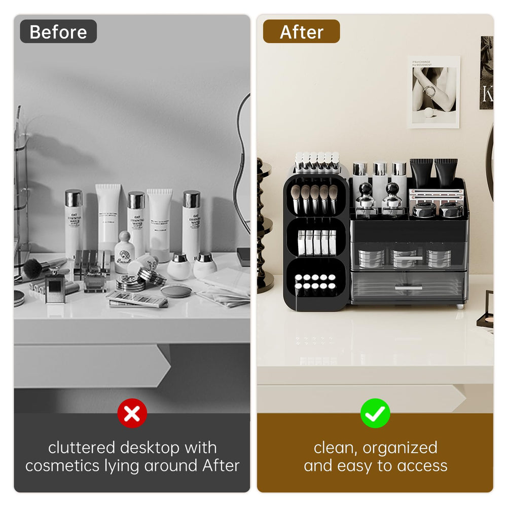 UFORU makeup organizer all-in-one design ships ready to use on arrival.