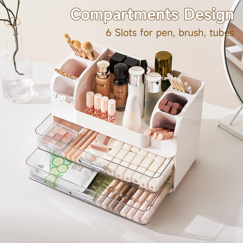 UFORU makeup organizer easy-clean ABS plastic cleans quickly.
