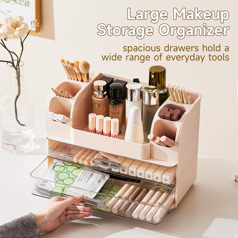 UFORU organizer supports multi-purpose storage for cosmetics, skincare, perfumes, or office supplies.