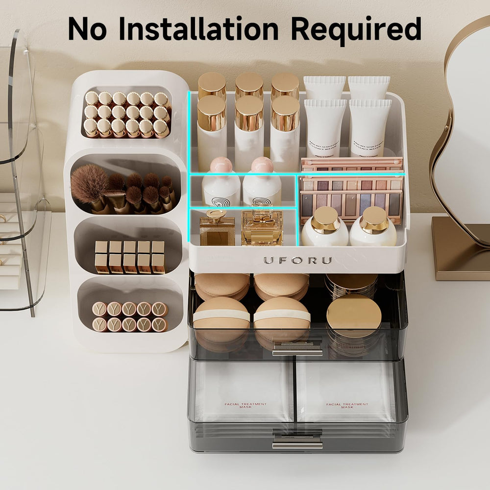 UFORU makeup organizer open design lets you see products at a glance