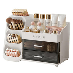 UFORU makeup organizer vanity with two drawers keeps cosmetics neatly displayed and accessible