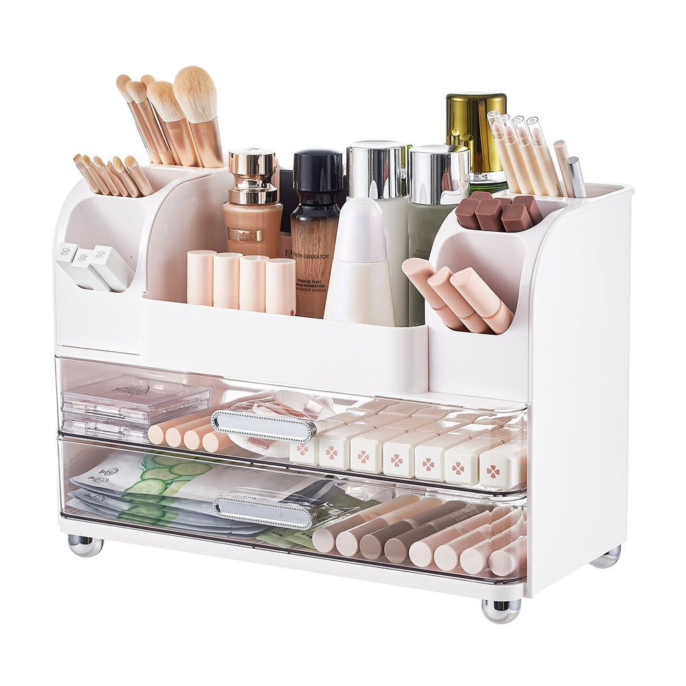 UFORU makeup organizer vanity drawers keep cosmetics neatly organized for quick mornings.