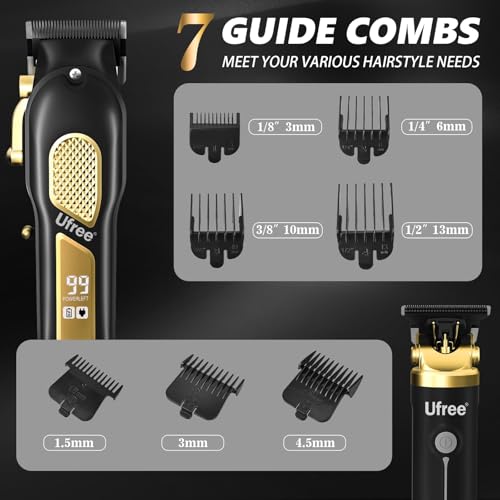 Ufree 17-piece grooming kit laid out shows complete barber setup