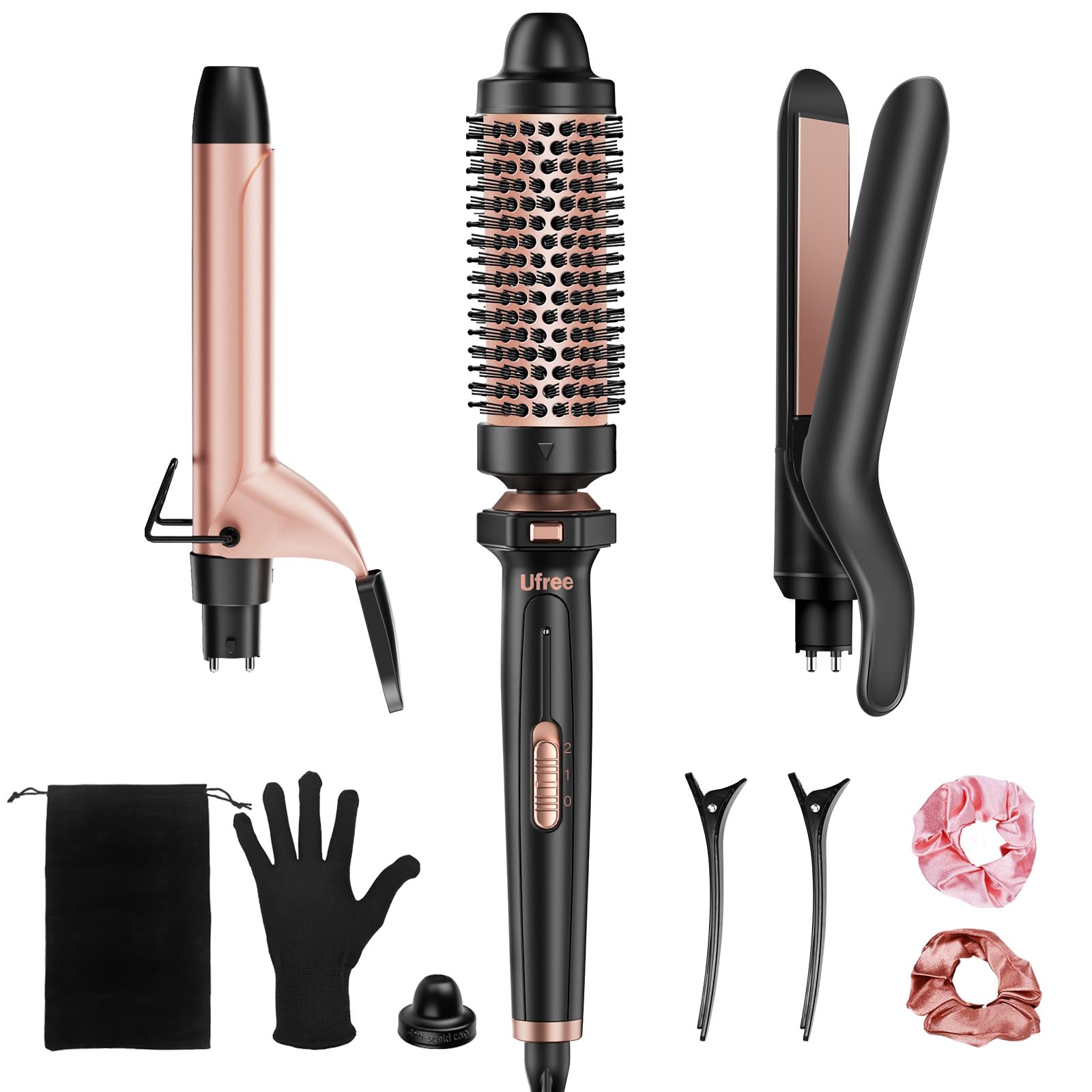 Ufree 3in1 curling wand set ready to create waves and volume at home