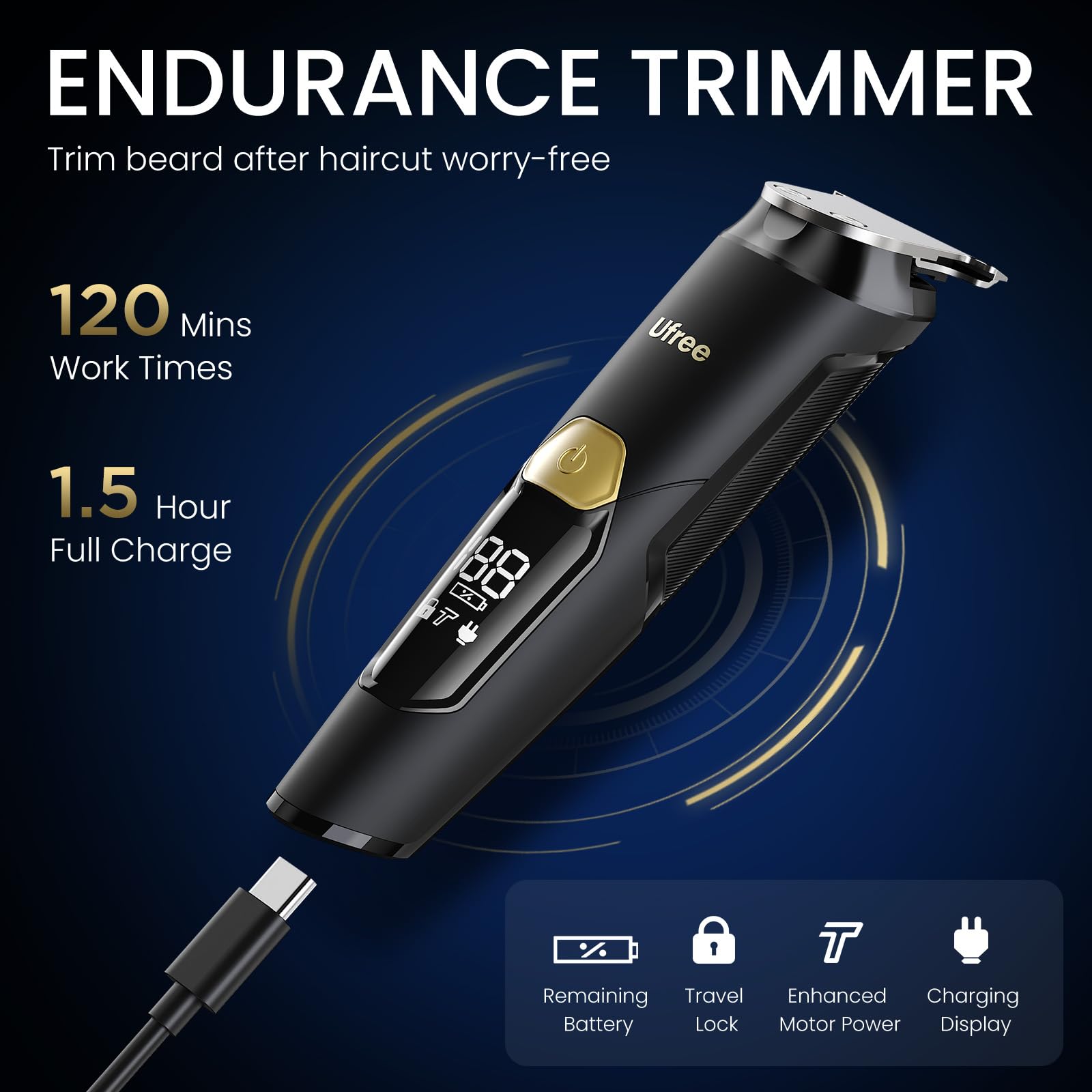Ufree waterproof design for wet and dry grooming routines.