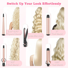 Ufree 5-in-1 curling iron with clip 0.5 in barrel for easy mid curls