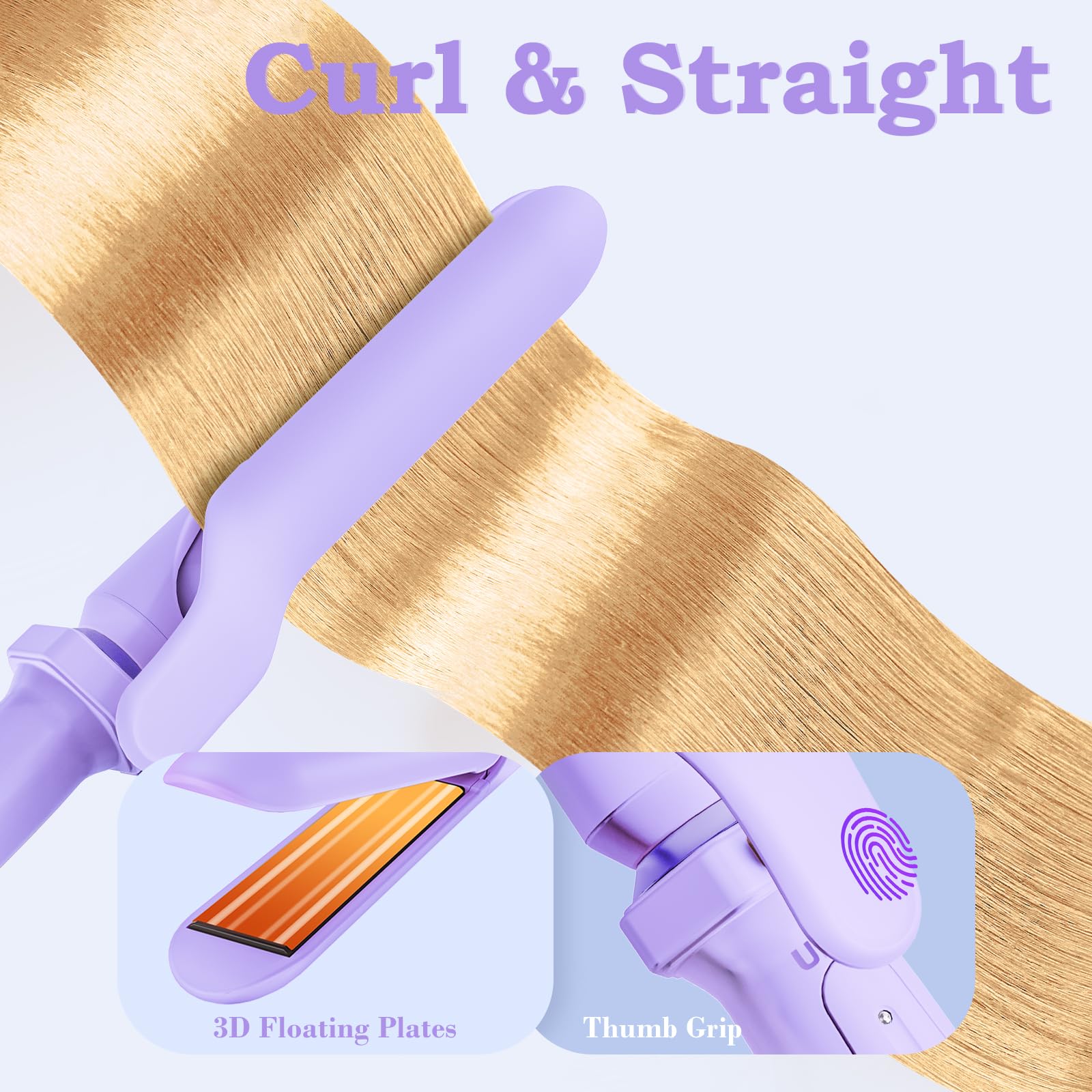 Ufree 1.5-inch barrel with clip for full, voluminous curls
