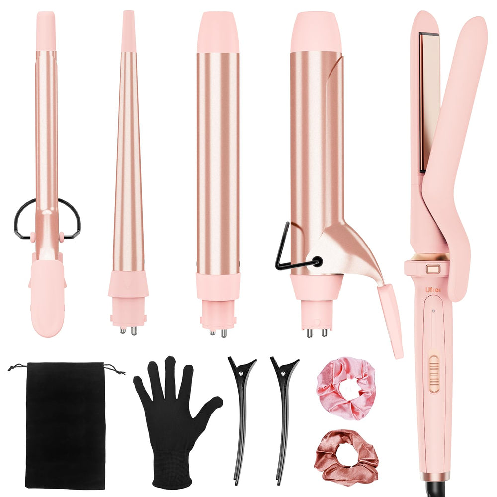 Ufree 5in1 curling iron tapered barrel for versatile curling options