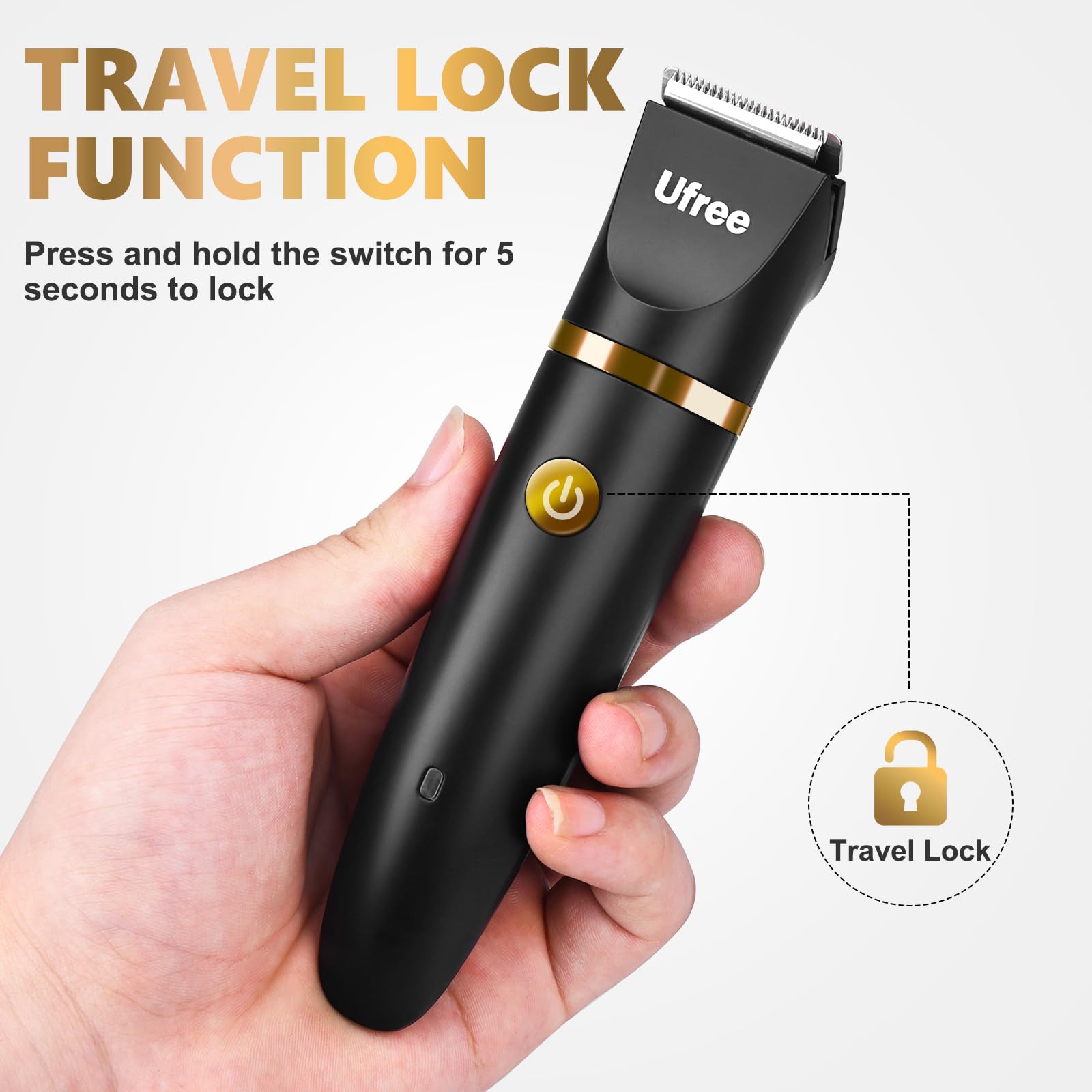 Ufree armpit and chest grooming with precise trimming head.