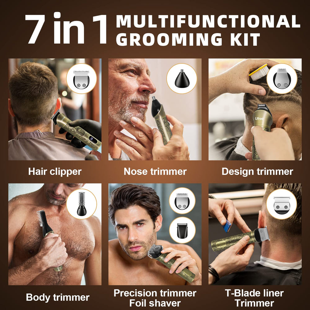 Ufree Beard Trimmer 60-minute runtime with LCD display for long sessions.