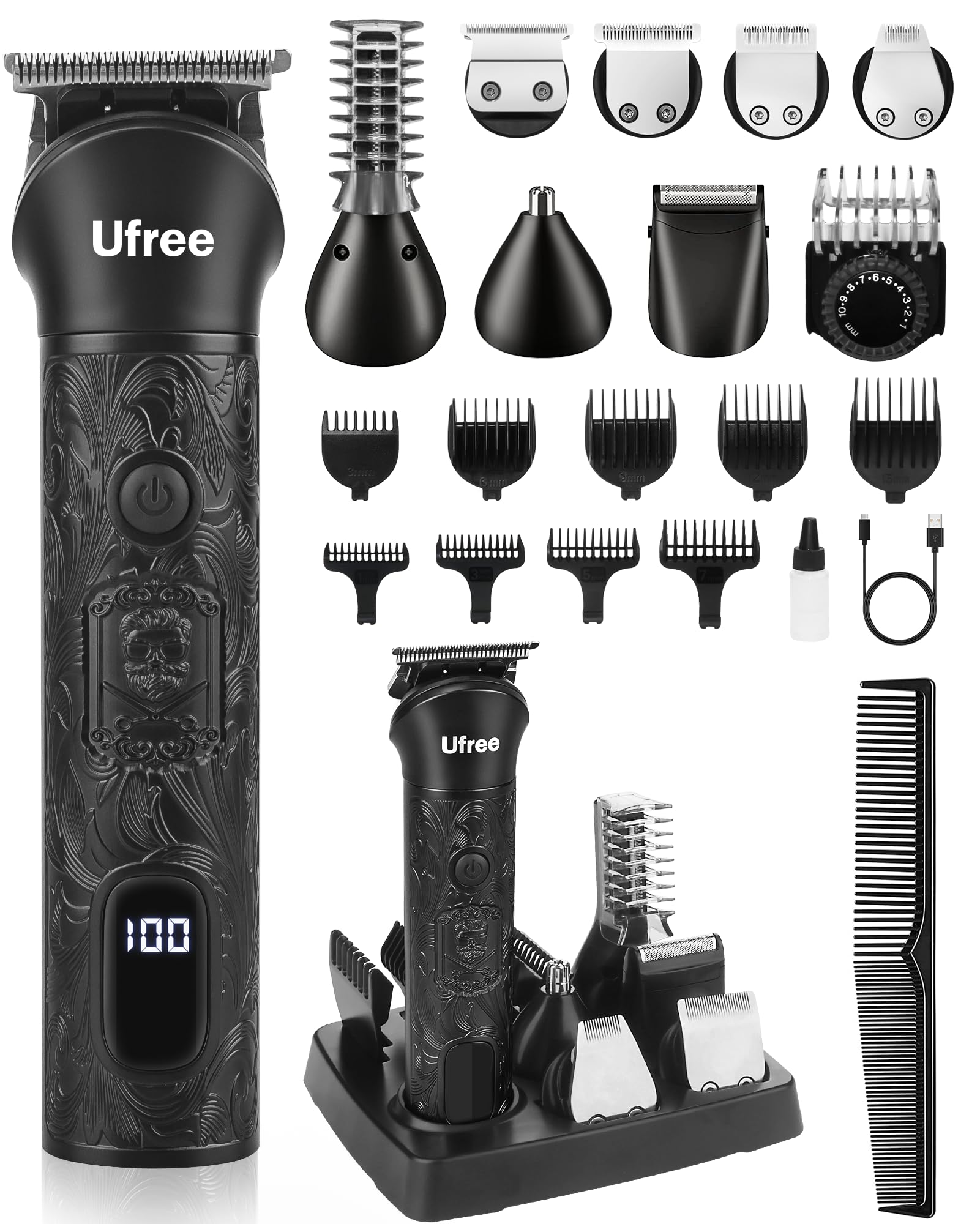 Ufree beard trimmer with metal body for durable, premium grooming