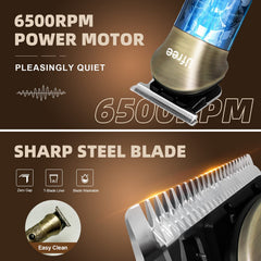 Ufree Beard Trimmer stainless steel blade delivers sharp, precise cuts.