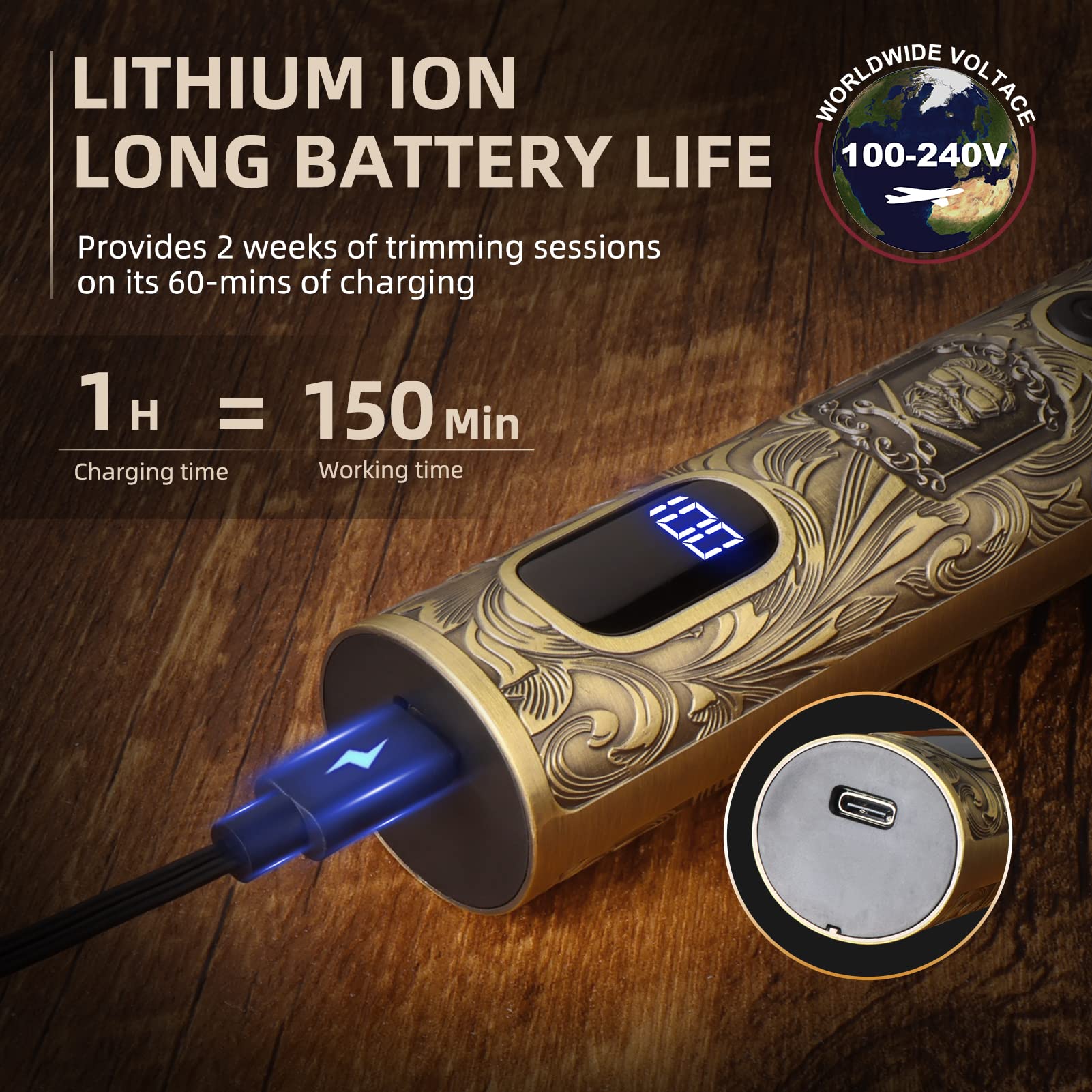 Ufree Beard Trimmer is water rinse friendly for quick, hygienic blade cleaning.