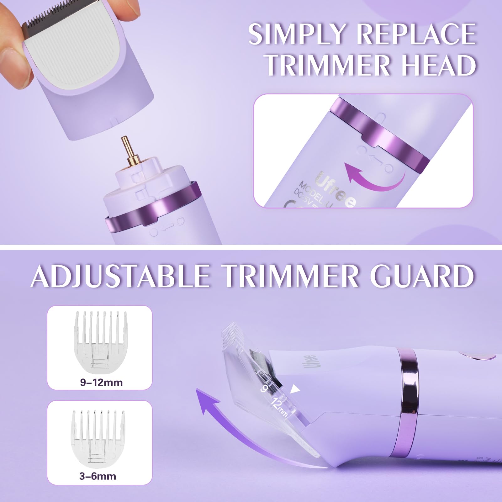 Ufree bikini trimmer accessories showing all-in-one kit components
