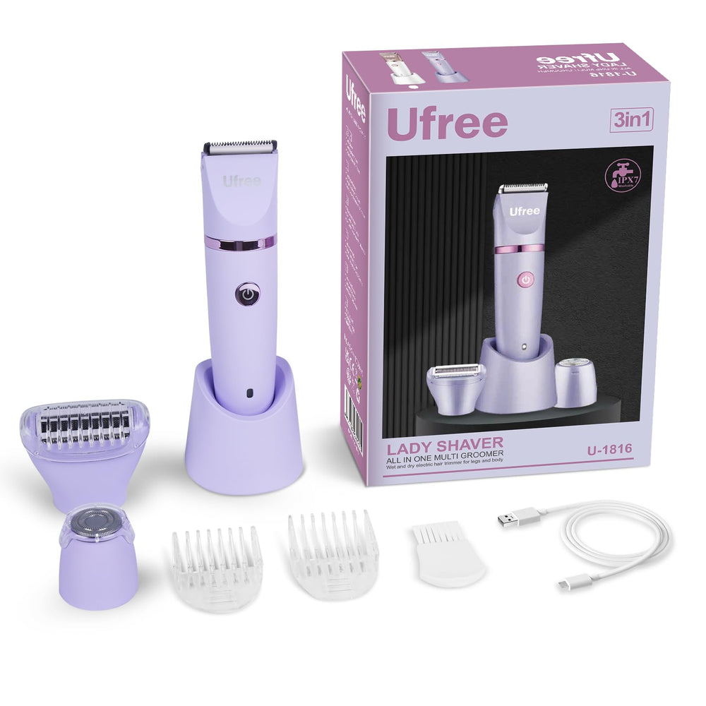 Ufree bikini trimmer wireless cordless design for home or travel grooming