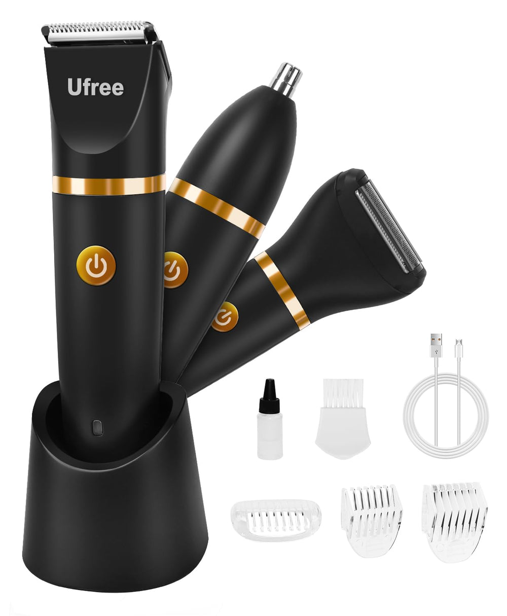 Ufree body hair trimmer for women in shower enabling wet-dry grooming.