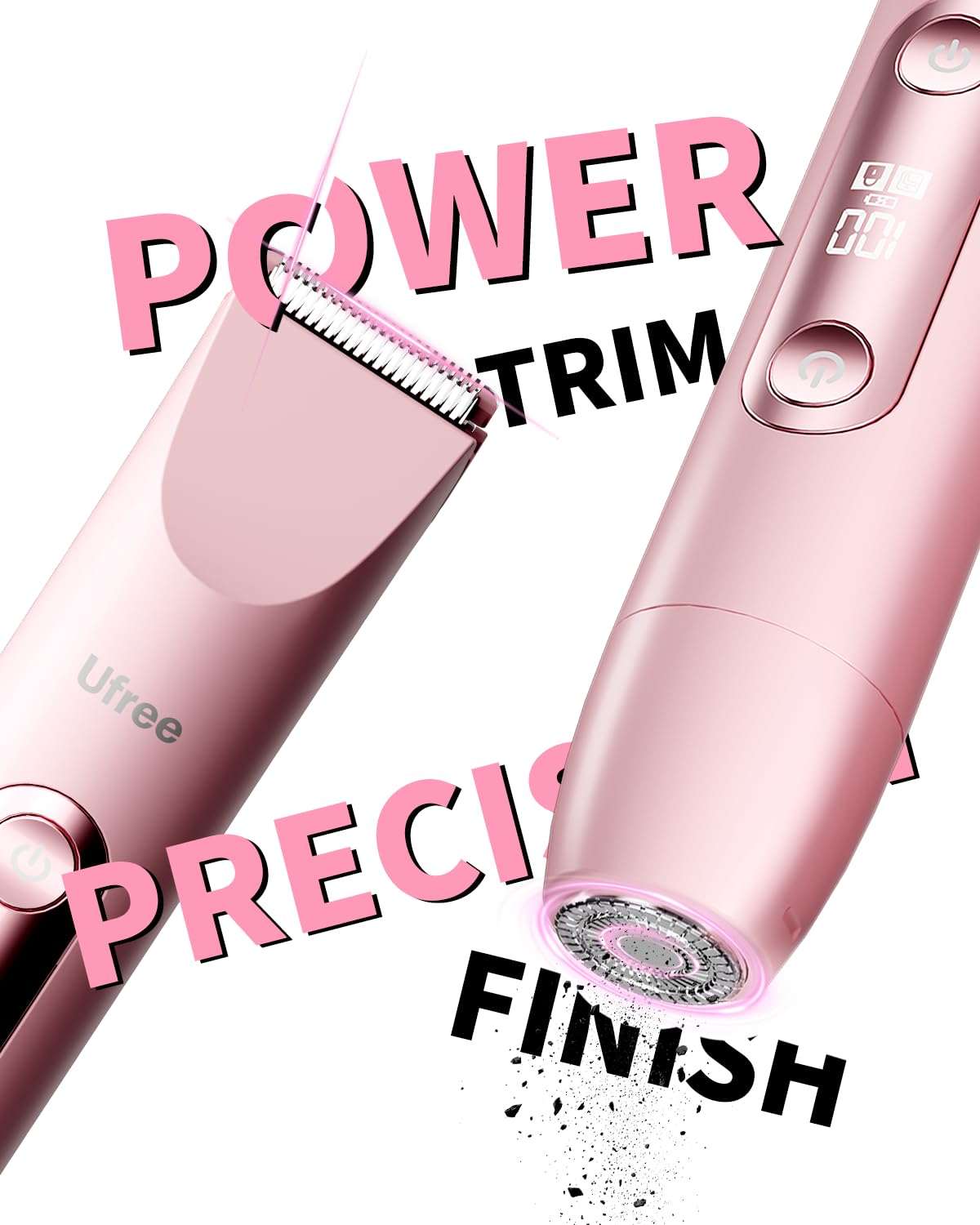 Ufree ceramic blades deliver a comfortable, irritation-free shave.