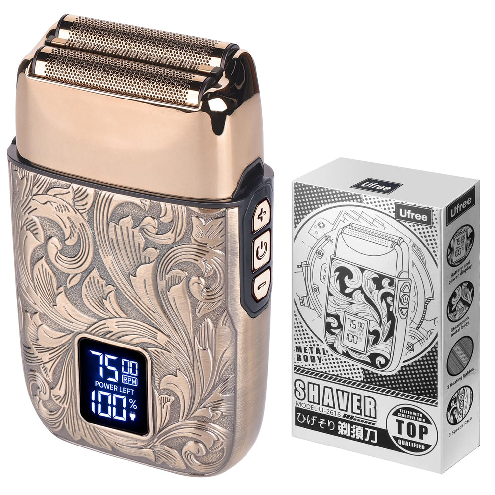 Ufree close shave foil head for a precise, smooth facial shave.
