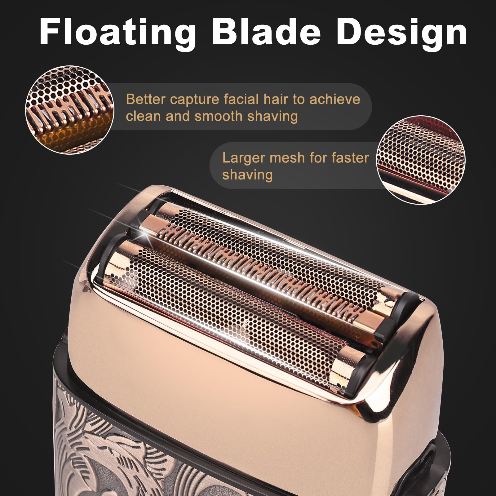 Ufree double foil close-up for smooth shave performance.