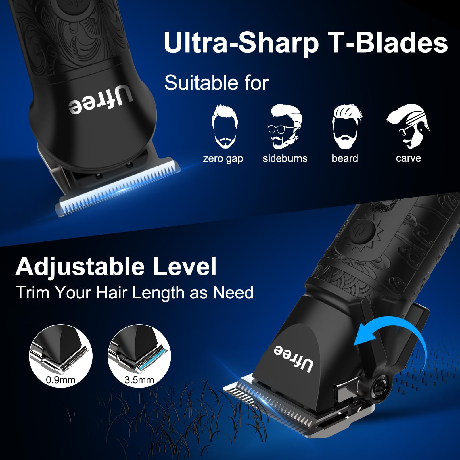 ufree dual floating heads adapt to facial contours for a close, comfortable shave