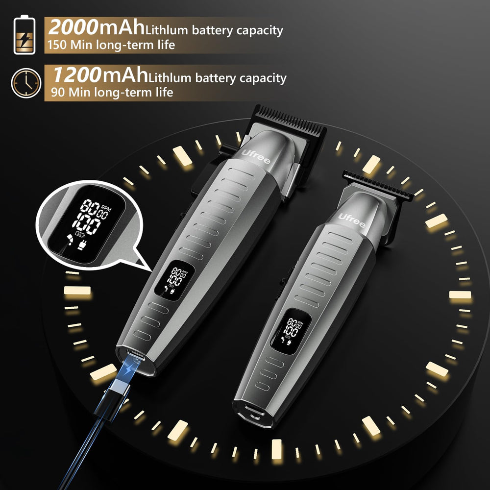 Ufree ergonomic hair clippers in hand emphasizing comfortable grip during grooming