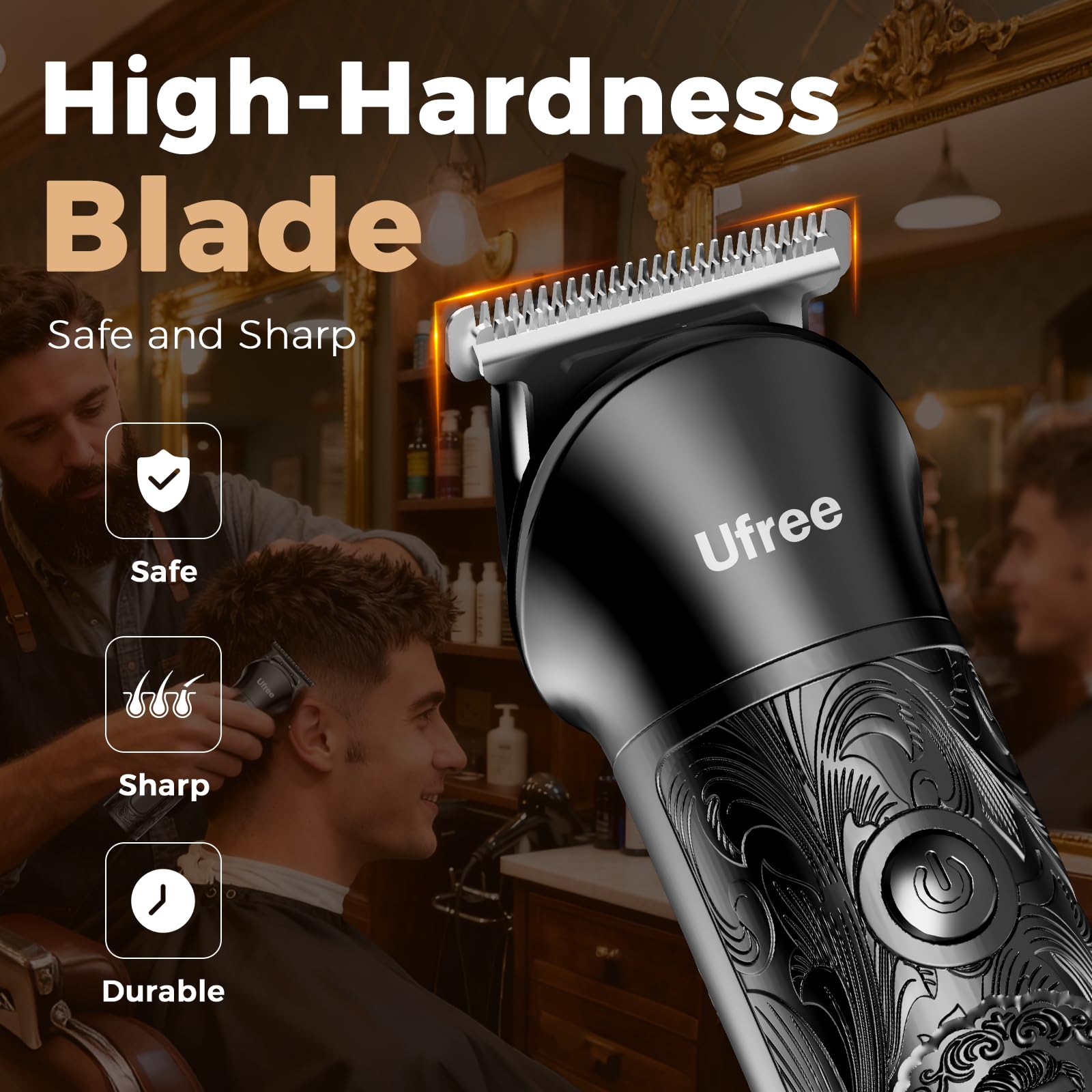 Ufree fast charging LED display indicates battery status at a glance.