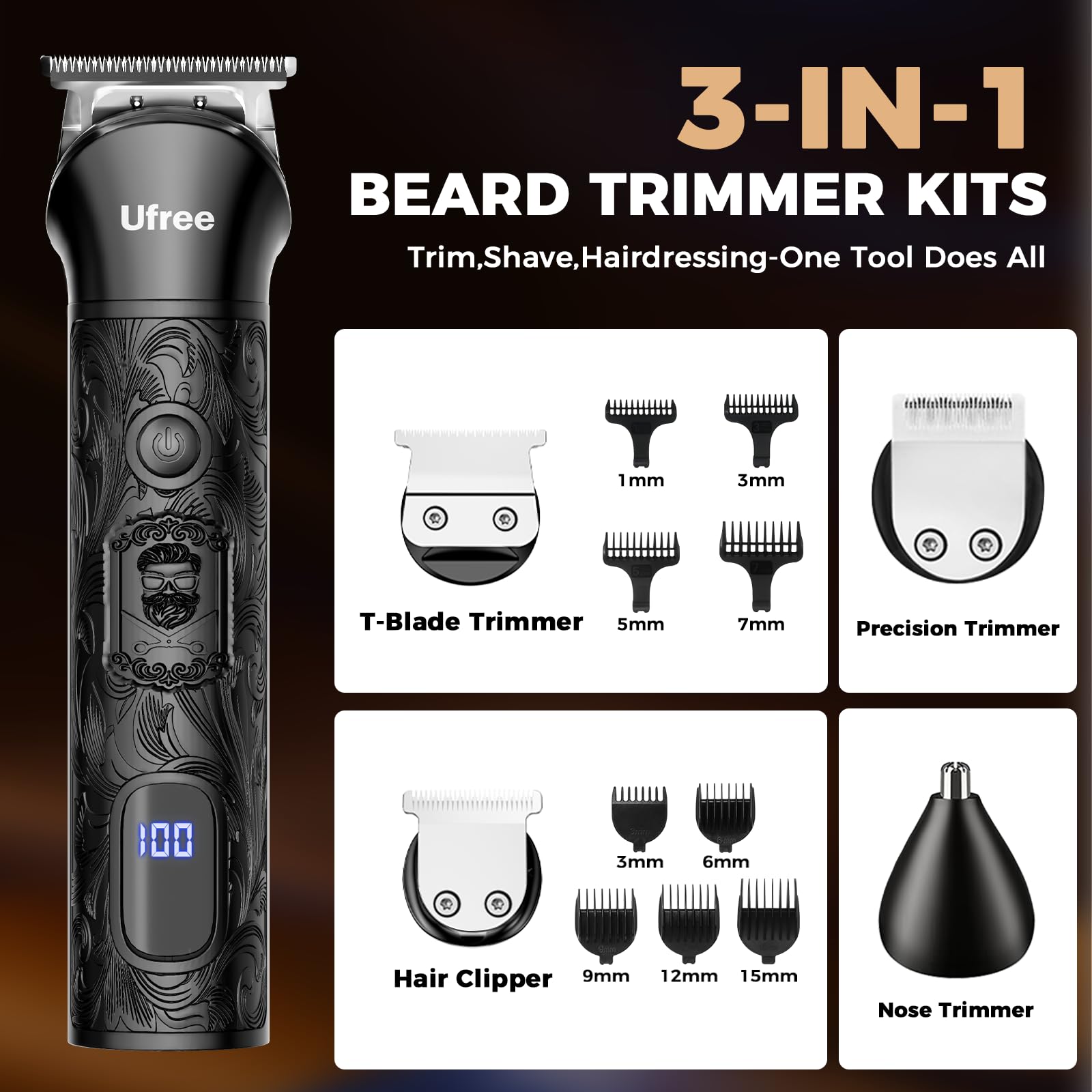 Ufree foil shaver closeup highlights skin-friendly shaving with smooth foil technology.