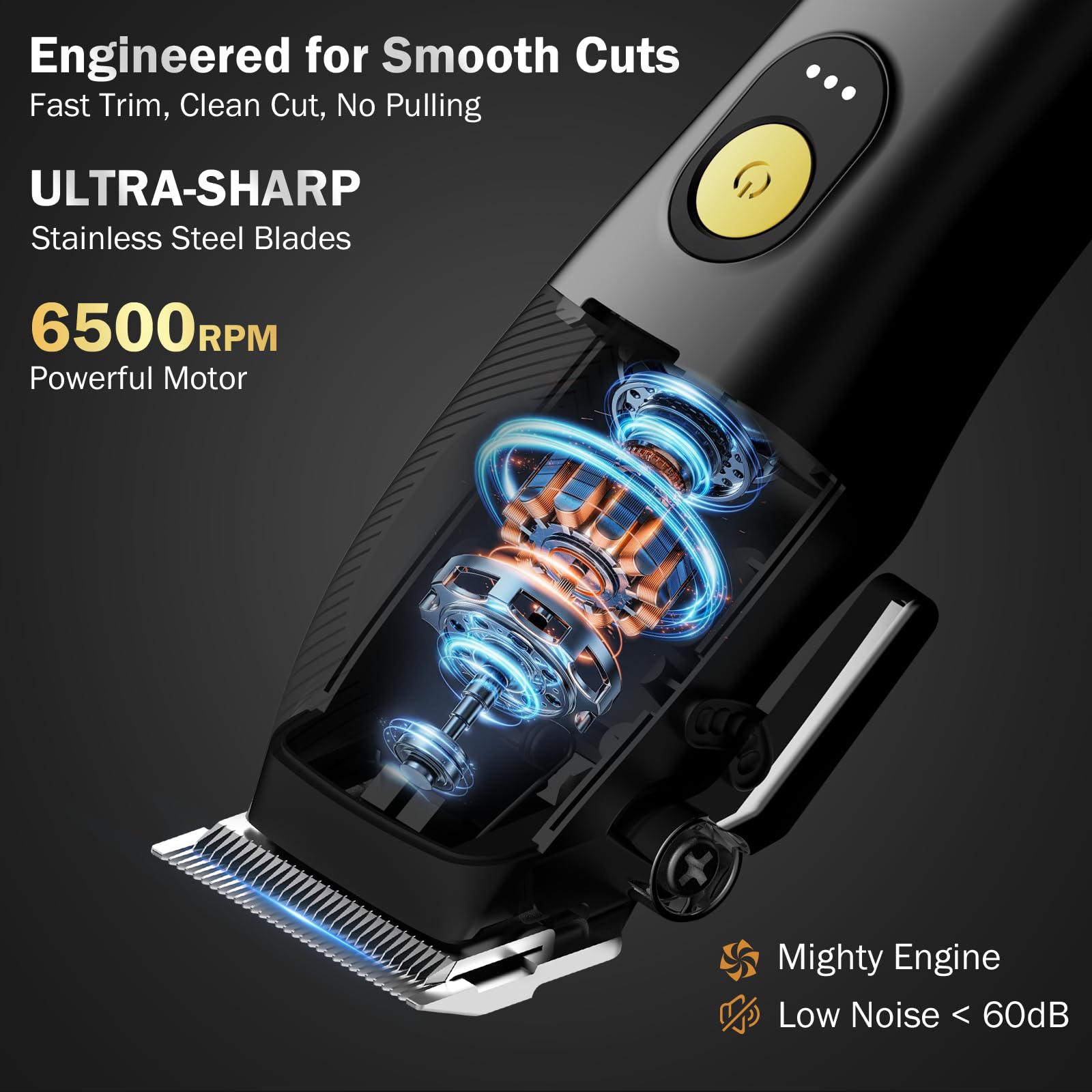 ufree hair clippers led display shows battery and oil alerts at a glance